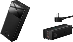 Baseus 30000mAh Portable Charger 22.5W Power Bank & Power Strip Surge Protector 1200J