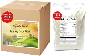 The Original Ijebu Garri/Gari 15 lb / 240 oz Bag, 100% All Natural