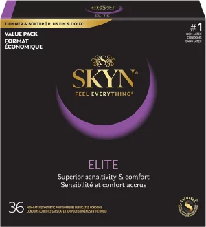 SKYN Elite - 36 Count - Ultra Thin, Lubricated Latex-Free Condoms