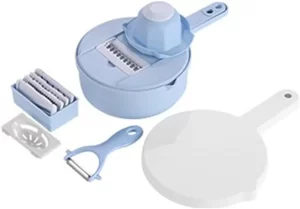 Portable String Vegetable Chopper, Food Processor Small, Veggie Slicer Cutter Grater, Cheese Chopper Mini, Potato Onion Garlic Chopper with Container
