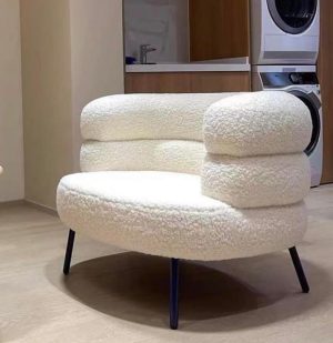 Velvet white ACCENT sofa chair